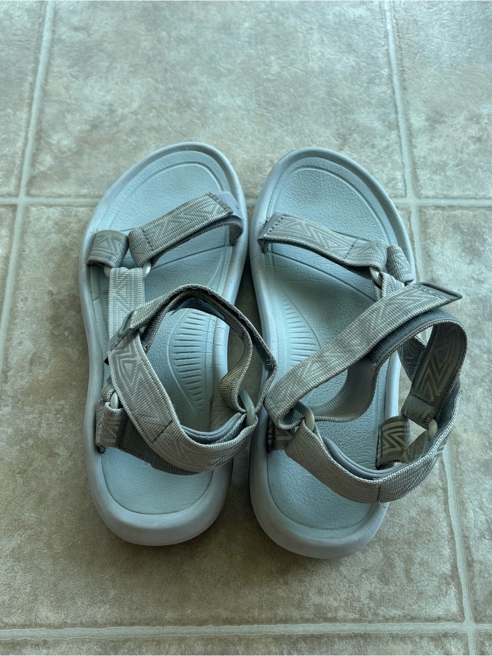 Teva Light Gray/Taupe Adjustable Strap Sandals